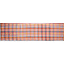 Orange Multi Plaid Table Runner | Double-sided Checkered Stripe Cotton Mat | 56" x 15"