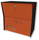RetroBox Locking Small Package Wall Mounted Mailbox in Textured Matt Black