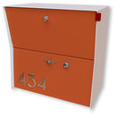 RetroBox Locking Small Package Wall Mounted Mailbox in White