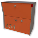 RetroBox Locking Small Package Wall Mounted Mailbox in TEXTURED GRAY METALLIC