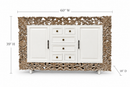Carved White Sideboard with Drawers & Cabinets - 60 x 18 x 39 in
