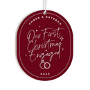Our First Christmas Engaged with Year Acrylic Modern Ornament