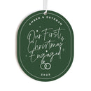 Our First Christmas Engaged with Year Acrylic Modern Ornament