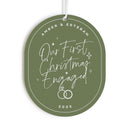 Our First Christmas Engaged with Year Acrylic Modern Ornament