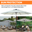 Outdoor/Patio Umbrella 9 ft - Brown Pole