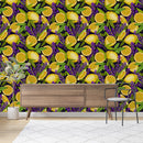 Dark Wallpaper with Lemon Pattern