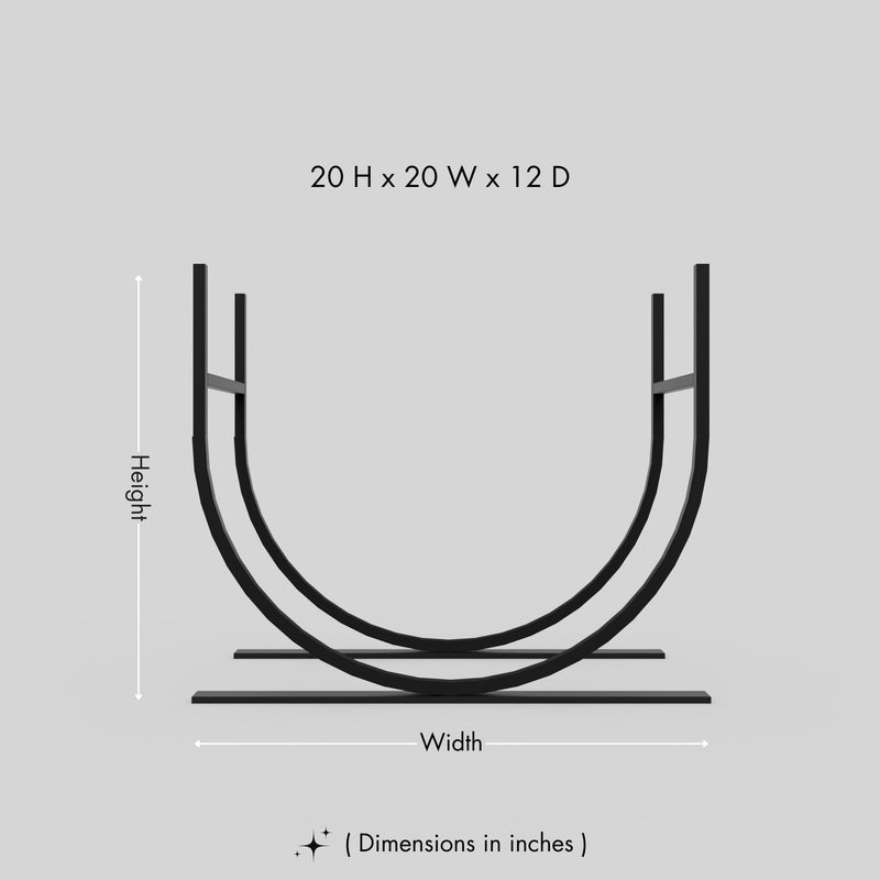 Oval Shaped Metal Log Holder