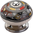 Floral 1-3/5 in. Multicolor Designer Cabinet Knob