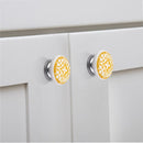 Mascot Hardware Spiky Flower 1-3/5 in. Yellow & Grey Drawer Cabinet Knob