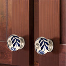 Mascot Hardware Flowered Elegant 1-3/5 in. Blue & Cream Cabinet Knob (Pack of 10)