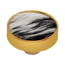 Mascot Hardware Faux Fur 1-3/5 in. Black and White Drawer Cabinet Knob