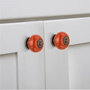 Distressed 1-4/7 in. Orange Round Cabinet Knob
