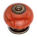 Distressed 1-4/7 in. Orange Round Cabinet Knob