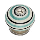 Ringed 1-4/7 in. Green and Black Round Cabinet Knob