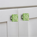 Intricate 1-4/7 in. Lime Tile Cabinet Knob