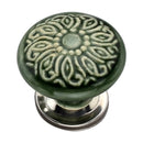 Intricate 1-4/7 in. Green Mushroom Cabinet Knob