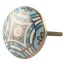Ceramic Round 1-2/3 in. Grey & Gold Cabinet Knob