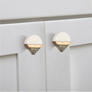 Inglewood 1-2/3 in. Halfround White & Wood Cabinet Knob