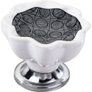 Mascot Hardware 1.5 in. Flower Knob White & Grey Drawer Cabinet Knob