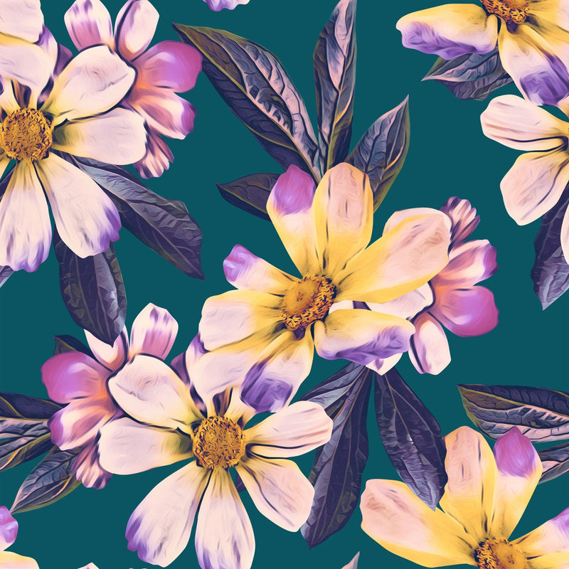 Dark Green Floral Wallpaper