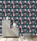 Elegant Palm Leaves and Exotic Flowers Wallpaper Smart