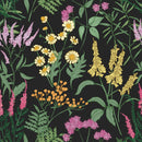 Stylish Black Wallpaper with Wildflowers Fashionable
