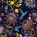 Dark Hummingbird Pattern Wallpaper