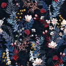Voguish Dark Blue Leaves Wallpaper Smart