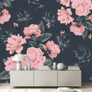Pink Roses on Dark Wallpaper