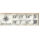Pawleys Island, SC Compass White Latitude Longitude | Wall Art Print on Real Wood