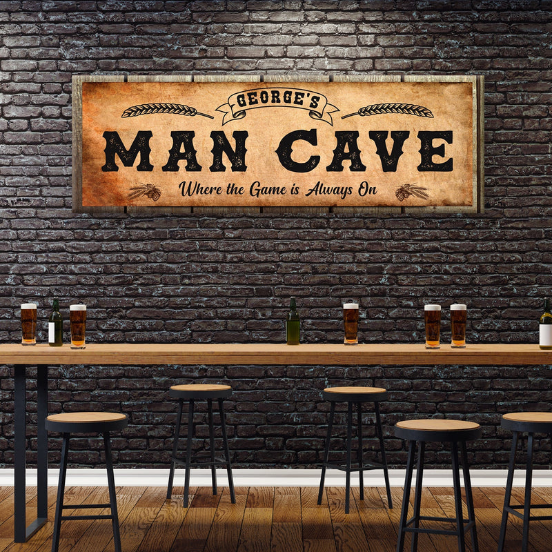Desperate Enterprises Plaque en étain « Man Cave Lodge & Bar Desperate Enterprises Plaque en étain « Man Cave Lodge & Bar
