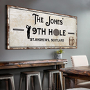 19th Hole Golf Personalized Sign