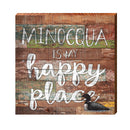 Minocqua Happy Place Sign | Real Wood Art Print