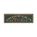 Minocqua Wisconsin Latitude Longitude Sign | Real Wood Art Print