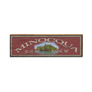 Minocqua Wisconsin Latitude Longitude Sign | Real Wood Art Print
