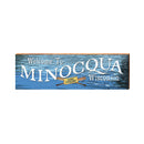 Welcome to Minocqua Wisconsin Gone Fishing Sign | Real Wood Art Print