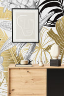 Black and Gold Leaves Wallpaper