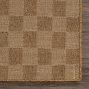 Kuval Checkered Brown Outdoor Rug