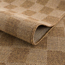 Kuval Checkered Brown Outdoor Rug