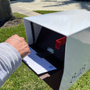 UpTown Box Locking Package Dropbox in TEXTURED GRAY METALLIC - Modern Mailbox