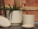 Mid Modern Planter With Detached Saucer By Plantatorem