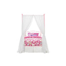 Twin size Sturdy Metal Canopy Bed in Pink