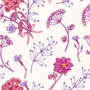 Voguish Pink and Purple Flowers Wallpaper Tasteful