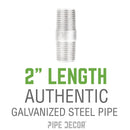 1/2 in. x 2 in. Galvanized Steel Nipple