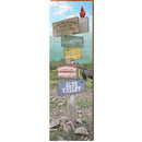 Highlands North Carolina Mountain Directional PEA6 | Wall Art Print on Real Wood