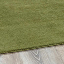 Brockton Solid Green Hand Loomed Wool Area Rug