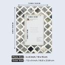 Picture Frames Moroccan Pattern Bone & Resin Inlay Collection in 5 Color Options | 1.5" Border Width