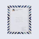 Picture Frames Chevron Pattern Bone Inlay Collection in 29 Sizes, Blue