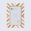 Picture Frames Chevron Pattern Bone Inlay Collection in 29 Sizes, Brown