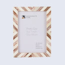 Picture Frames Chevron Pattern Bone Inlay Collection in 29 Sizes, Brown